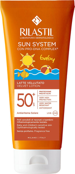 Aksamitny lotion do opalania Rilastil Sun system SPF 50+ dla dzieci 200 ml (8050444859605)