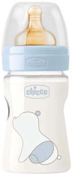 Chicco Original Touch plastikowa butelka do karmienia z lateksowym smoczkiem 0m+ 150 ml niebieski (27610.20)