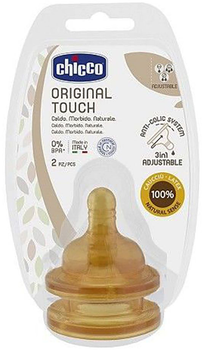 Smoczek lateksowy Chicco Original Touch wymienny przepływ 2m+ 2szt (27832.00)