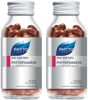 Набір дієтичних добавок Phyto Phytophanere для нігтів і волосся 2 х 120 капсул (3338221001085)