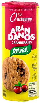 Галетне печиво Santiveri Digestive Arandanos з журавлиною без цукру 190 г (8412170026841)