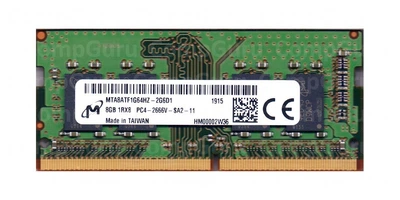 Ноутбучная оперативная память Micron DDR4 8GB 2666MHz SO-DIMM 1Rx8 PC4-2666V (MTA8ATF1G64HZ-2G6D2)