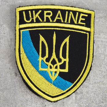 Шеврон на липучке Тризуб UKRAINE 6,5х8 см
