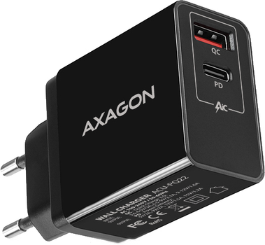 Мережевий зарядний пристрій Axagon ACU-PQ22 Black