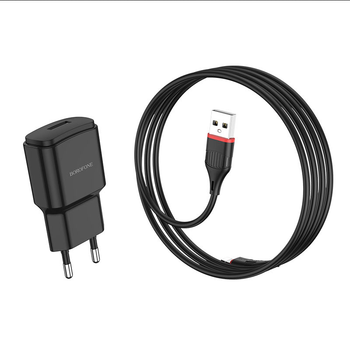 Сетевое Зарядное Устройство Borofone BA48A Micro Чёрное