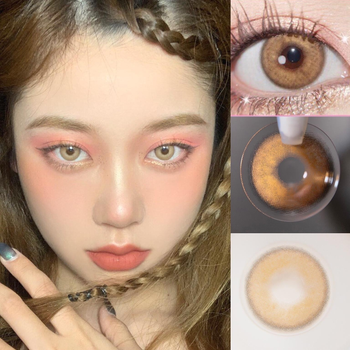 Линзы цветные Eyeshare без диоптрий коричневые Sorayama Brown + контейнер для хранения