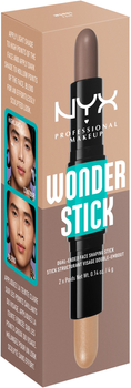 Rozświetlacz NYX Professional Makeup Wonder Stick Dual Face Highlight & Contour 02 universal light 2x4 g (0800897100025)