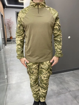 Армійська тактична сорочка Убакс зі вставками під лікті Wolftrap Піксель L