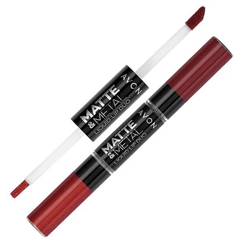 Жидкая помада для губ 2 в 1 - Avon Matte & Metal Liquid Lip Duo Red Alert (8ml) (996542-1290182-2)