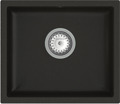 Кухонна мийка граніт VANKOR Orman PM 01.44 Black із сифоном