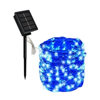Гірлянда автономна Solar 50D 0.6-1.1W 5m CW блакитне свічення IP65