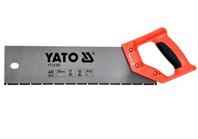 Ножівка по ПВХ матеріалу та пластику YATO 17 зубів/1", загальна 440мм, полотно 350мм (YT-31303)