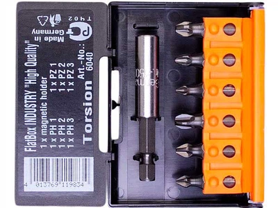 Набор бит с магнитным держателем USH INDUSTRY Flatbox PH1-2-3 / PZ1-2-3 (U0006040)