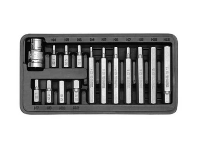 Набор бит YATO HEX 30 и 75мм адаптер 1/2" 15шт (YT-0413)