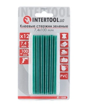 Стержни клеевые Intertool зеленые 7,4х100мм 12шт (RT-1058)