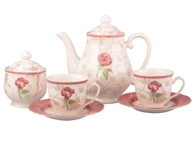 Чайный сервиз Claytan Ceramics Дамаск Флавер Пинк на 6 персон (910-084)