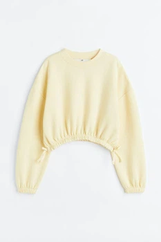 Жовтий вкорочений світшот для дівчинки H&M 12-14 років 158-164 см
