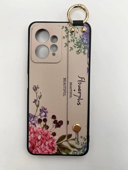 Силиконовый чехол для Xiaomi Redmi Note 12 4G с ремешком-подставкой Flowerplus