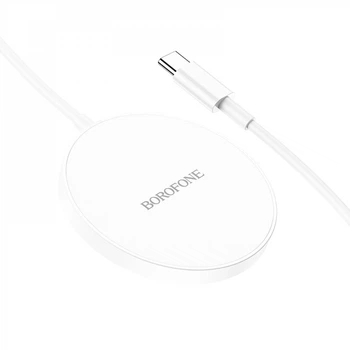 Беспроводная док-станция Borofone BQ17 Magnetic Wireless Fast Charger White