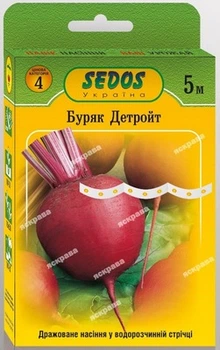 Семена Яскрава Свекла Детройт на ленте 5 м (29413)