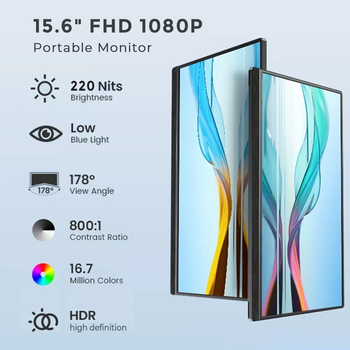 Портативний ультратонкий монітор Sibolan 15.6" FullHD IPS