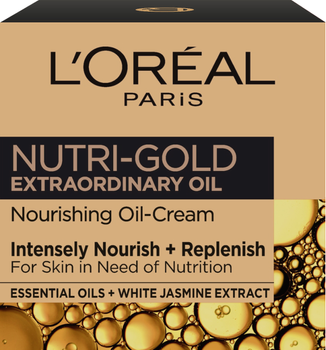 Екстраординарна олія-в-кремі для обличчя L'Oreal Paris Nutri Gold 50 мл (3600522632269)