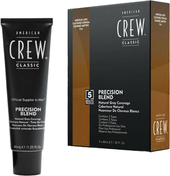 System maskowania siwych włosów American Crew Precision Blend Medium Ash poziom 5-6 3 x 40 ml (0738678248331)