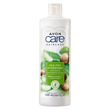 Шампунь-кондиционер для волос 2-в-1 Avon Care Haircare Healthy Hydration With Aloe & Macadamia Nut Oil 2 in 1 Shampoo & Conditioner «Роскошное увлажнение» с алое и маслом макадамии 700 мл