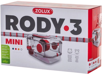 Клітка модульна для гризунів ZOLUX Rody 3 Mini Червона 33x21x18 см (DLZZOUKLA0021) (3336022060119)