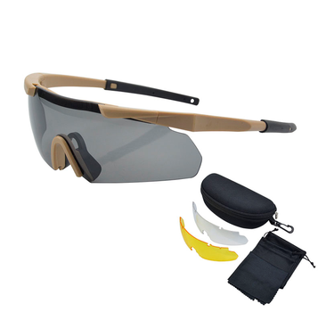 Защитные тактические солнцезащитные очки ESS Койот .3 комплектов. линз.Толщина линз 3 мм !