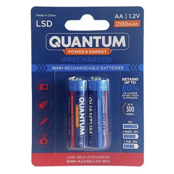 Аккумулятор Ni-MH з низьким саморозрядом (LSD) Quantum 2100mAh AA, 2шт/уп blister