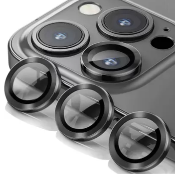 Защитное стекло DK для Apple iPhone 14 Pro Max | на камеру Lens Metal Ring Eagle Eye (015733) (black)
