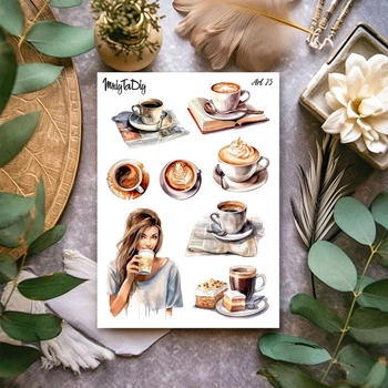 Стикеры наклейки MriyTaDiy ART 25 "Кофе", Формат А6