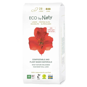 Щоденні гігієнічні прокладки Eco by Naty extra (великі) 3 краплі 28 шт. 244695