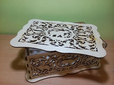 Шкатулка резная "Родной Край" Мастер А&В 350x250x110мм (Арт 979)