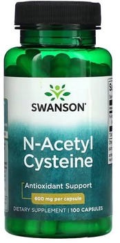 Suplement diety Swanson NAC N-Acetyl Cysteine 600mg 100 kapsułek (87614018546)