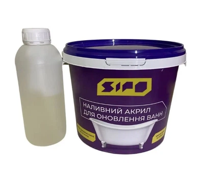 Жидкий акрил Sipo® Flex для реставрации ванн на ванну длиной 1,5 м
