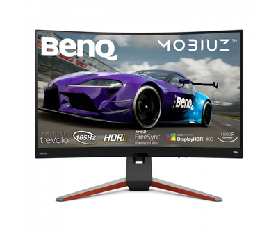 Монітор TFT 31.5" BenQ EX3210R, вигнутий, VA, QHD, 165Hz, HDMIx2, DP, хаб, чорний з срібл.