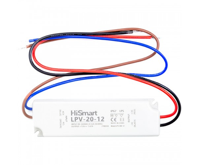 Блок живлення HiSmart 12V, 1.67А, 20W, IP67