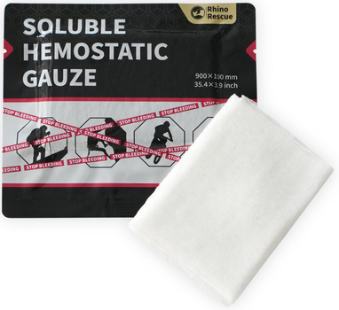 Розчинний гемостатичний бинт Rhino Rescue Soluble Hemostatic Gauze 90 х 10 см (7775557775555)