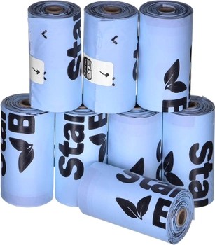 Worki Starch Bag Kompostowalne BIOworki 8x15 szt. Niebieskie (DLZSRHNSP0005)