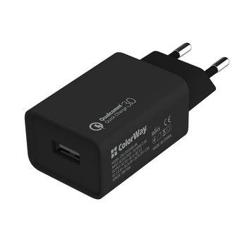 СЗУ ColorWay 1USB 3A QC3.0 10W Black (CW-CHS013QCC-BK) + кабель USB Type-C