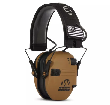 Активні навушники для захисту органів слуху Walkers Razor звукоізолюючі та шумозаглушувальні складані з металевим оголів'ям складні Койот (Kali)