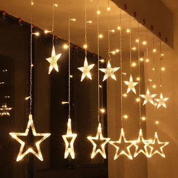 Гирлянда Xmas 12 звездочек 200L 3M*1.5M Copper curtain ball lamp WW Тёплый белый (200STARS3X15MBB) CLS55