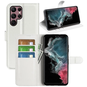 Чехол-книжка Litchie Wallet для Samsung Galaxy S23 Ultra White