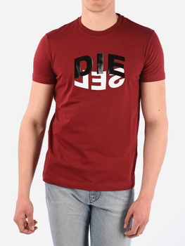 T-shirt męski Diesel T-DIEGOS-N22 A008280HAYU44J XXL (7US) Bordowy (8059010150580)