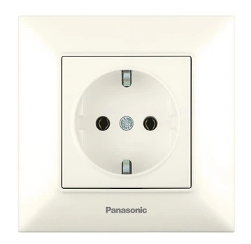 Розетка з заземленням Panasonic Arkedia Slim крем WNTC0202-2BG
