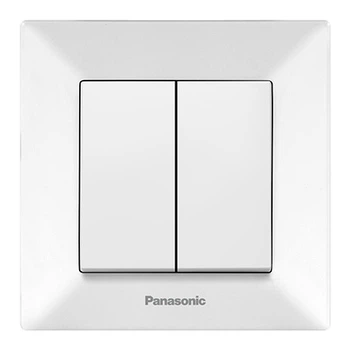 Вимикач двоклавішний Panasonic Arkedia Slim білий WNTC0009-2WH