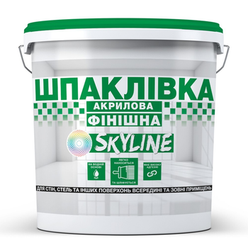 Шпаклевка акриловая финишная. готовая к применению для внутренних и наружных работ SkyLine Белоснежная 25 кг (45963839_rozetka)