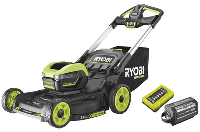 Газонокосилка аккумуляторная Ryobi RY36LMXSP53A-160 самоходная Max Power 36В 1х6.0Ач 53см 70 л 30кг 20-100мм 3в1 LED-фары до 3200м2 (5133005802)